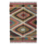 Handmade Handwoven Wool & Jute Kilim Dhurrie Rugs - Image 2