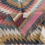 Handmade Handwoven Wool & Jute Kilim Dhurrie Rugs - Image 3