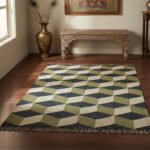 Handmade Wool Jute Dhurrie rug