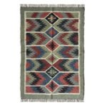 Traditional Handwoven Wool & Jute Kilim Rugs - Image 2