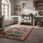 Handwoven Wool Jute Kilim Rug