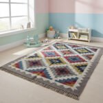 Handwoven Multicolor Floor Dhurrie rug