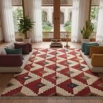 Handwoven Wool Jute Dhurrie Rug with Tassels