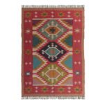 Best Handwoven Wool & Jute Kilim Rug - Multicolor Edition - Image 2