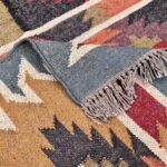 Cultural Charm: Multicolor Wool & Jute Kilim Rug - Image 3