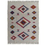 Traditional Handwoven Geometric Kilim Dhurrie - Image 2