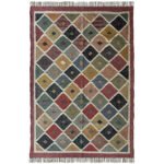 Handmade Wool & Jute Dhurrie Rug - Multicolor - Image 2