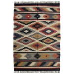 Handwoven Reversible Wool Jute Dhurrie Rug Kilim Style - TAJA98 - Image 2