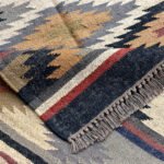 Handwoven Reversible Wool Jute Dhurrie Rug Kilim Style - TAJA98 - Image 3