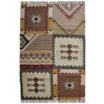 Handmade Natural Fiber Wool Jute Kilim  Rug - 9x12 - Image 2