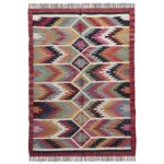 Handcrafted Flatweave Wool Jute Kilim Rug - Image 2