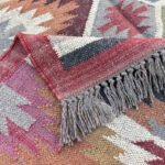 Handcrafted Flatweave Wool Jute Kilim Rug - Image 3