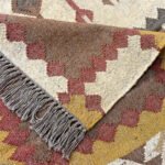 Handmade Natural Fiber Wool Jute Kilim  Rug - 9x12 - Image 3