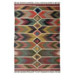 Handmade Wool Jute Dhurrie - Vibrant Multicolor - Image 2