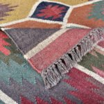 Handmade Wool Jute Dhurrie - Vibrant Multicolor - Image 3