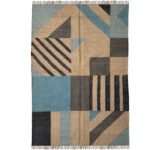 Abstract Multicolor Wool Jute Kilim Rug - Image 2