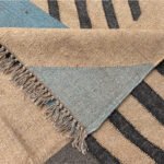 Abstract Multicolor Wool Jute Kilim Rug - Image 3