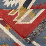 Handwoven Wool Jute Kilim Rug - Image 3