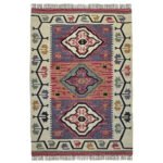 Handmade Salawas Panja Dhurrie Rug For Living Room - Image 2