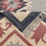 Handwoven Wool & Jute Multicolor Kilim Rug For Bedroom - Image 3