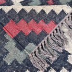 Salawas Traditional Interlock Woven Kilim Dhurrie Rug: Handwoven With Wool & Jute Natural Colour - Image 3