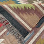 Handcrafted Wool & Jute Textured Kilim Rug - Image 3