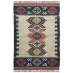Handwoven Flatweave Wool Jute Kilim Rug - Image 2