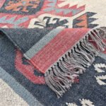 Handwoven Flatweave Wool Jute Kilim Rug - Image 3