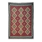 Wool Jute Kilim Rug Handmade, Flatweave Bedroom Area Rug - Image 2
