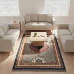 Handmade Kilim Wool Jute Area Rug, Flatweave Rug for Living Room