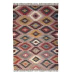 Handmade Kilim Wool Jute Rug, Eco Friendly Flatweave Area Rug - Image 2