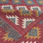 Kilim Wool Jute Rug for Living Room, Handmade Flatweave Area Rug - Image 3