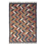 Wool Jute Kilim Rug Handmade, Flatweave Rug for Bedroom Living Room - Image 2