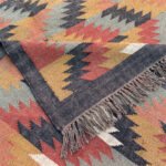 Wool Jute Kilim Rug Handmade, Flatweave Rug for Bedroom Living Room - Image 3