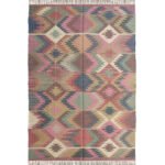 Rustic Wool Jute Kilim Rug, Handmade Flatweave Living Room Rug - Image 2