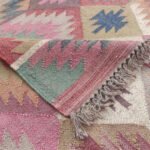 Rustic Wool Jute Kilim Rug, Handmade Flatweave Living Room Rug - Image 3