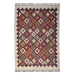 Kilim Wool Jute Flatweave Rug, Handmade Home Decor Area Rug - Image 2