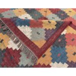 Kilim Wool Jute Rug Handmade, Traditional Flatweave Area Rug - Image 3