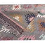 Handmade Kilim Wool Jute Rug for Bedroom Living Room - Image 3