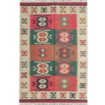 Kilim Wool Jute Rug Handmade, Flatweave Area Rug for Home - Image 2