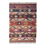 Wool Jute Kilim Rug Handmade, Flatweave Area Rug for Living Room - Image 2