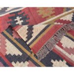 Wool Jute Kilim Rug Handmade, Flatweave Area Rug for Living Room - Image 3