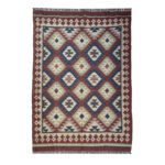 Wool Jute Kilim Area Rug Handmade, Traditional Flatweave - Image 2