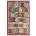 Handmade Kilim Wool Jute Rug, Minimal Flatweave Area Rug - Image 2