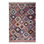 Kilim Wool Jute Area Rug, Handmade Flatweave for Living Room Bedroom - Image 2