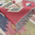 Handmade Kilim Wool Jute Rug, Minimal Flatweave Area Rug - Image 3