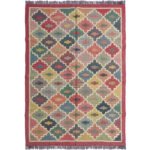 Wool Jute Kilim Rug Handmade, Flatweave Home Interior Rug - Image 2