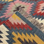 Handmade Kilim Rug Wool Jute, Natural Flatweave Home Decor Rug - Image 3
