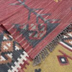 Kilim Wool Jute Rug Handmade, Eco Natural Flatweave - Image 3