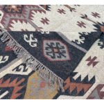 Wool Jute Kilim Rug Handmade, Flatweave Indian Style Rug - Image 3